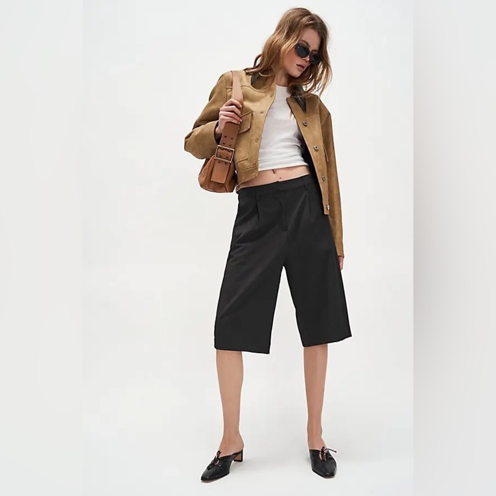 NWT Stand Studio Esther Jacket Free People Collared Faux Leather Trucker - Picture 3 of 9